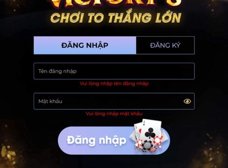 Để chơi game bạn cần tiến hành đăng nhập tài khoản tại V8club