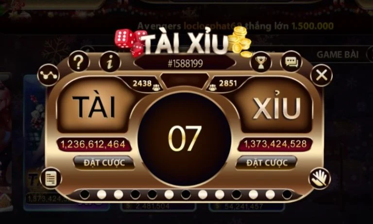 Giao diện game tài xỉu tại trang cá cược V8club